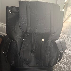 Gucci Black Textured Backpack